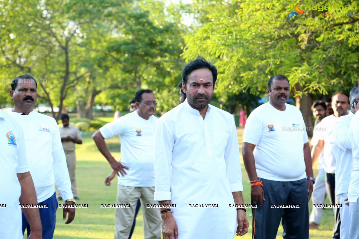 International Yoga Day Celebrations at Sanjeevaiah Park, Hyderabad