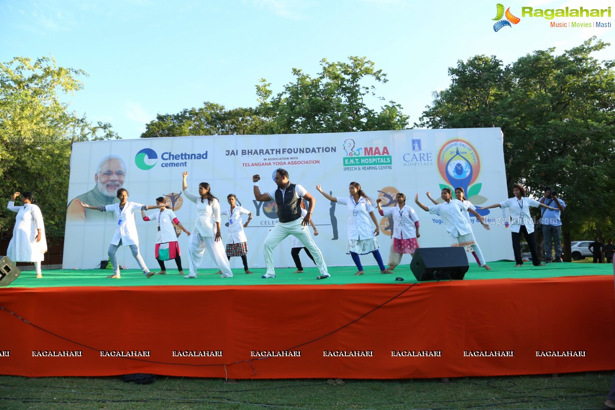 International Yoga Day Celebrations at Sanjeevaiah Park, Hyderabad