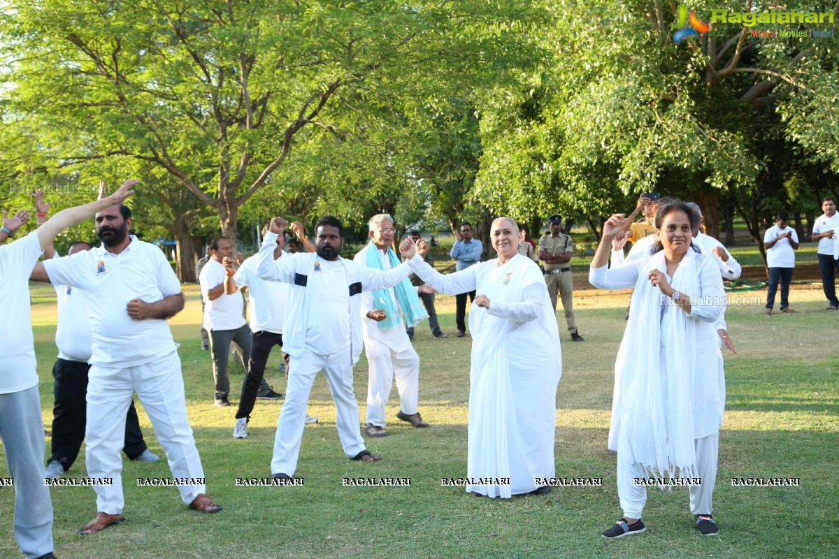 International Yoga Day Celebrations at Sanjeevaiah Park, Hyderabad