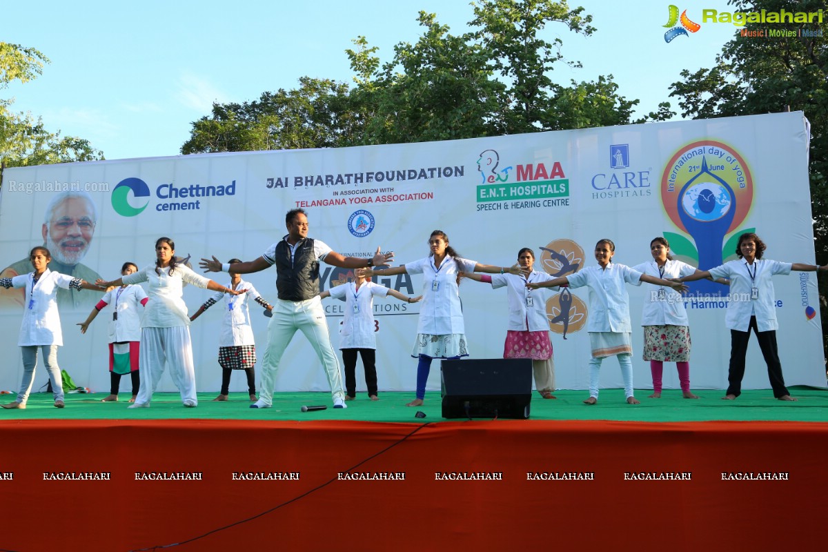 International Yoga Day Celebrations at Sanjeevaiah Park, Hyderabad