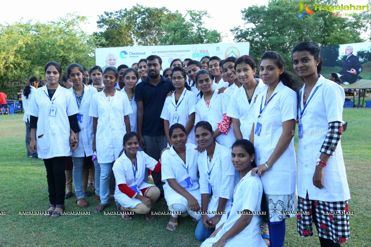 International Yoga Day Celebrations at Sanjeevaiah Park, Hyderabad