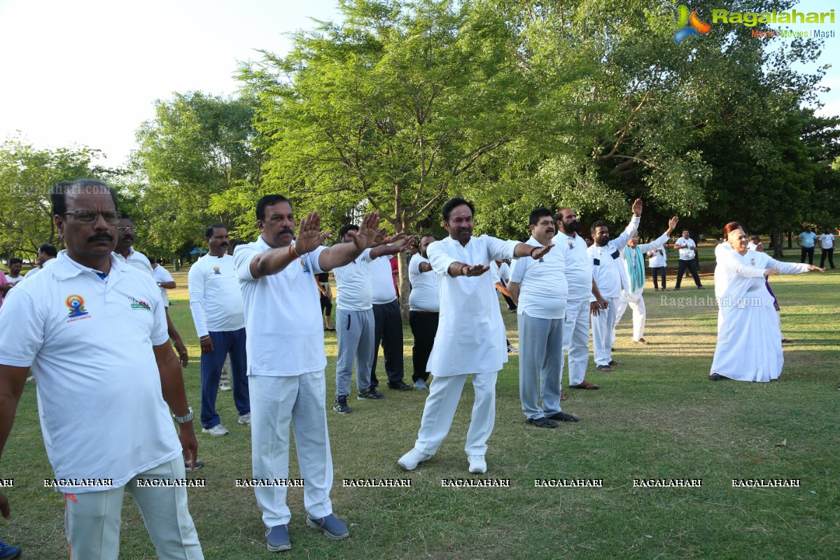 International Yoga Day Celebrations at Sanjeevaiah Park, Hyderabad