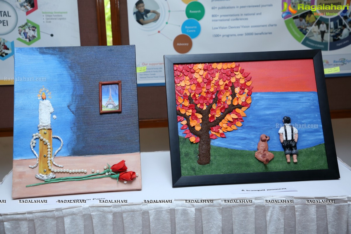 LVPEI Organizes Exhibition of Tactile Paintings by Artists with Vision Loss