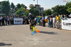 TVS Apache Pro Performance at Necklace Road, Hyderabad