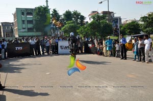 TVS Apache Pro Performance at Necklace Road, Hyderabad