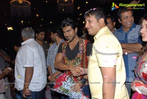 Ram Charan Birthday Celebrations on Racha Sets