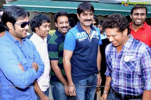 CCL 3 Telugu Warriors Team with Sachin Tendulkar