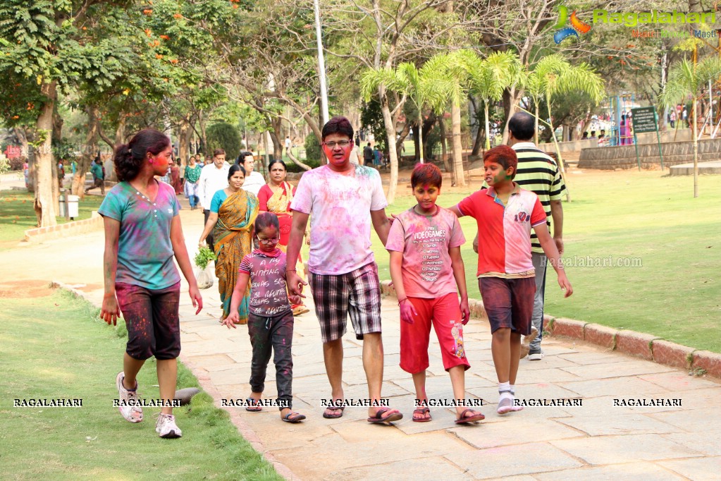 Indira Park Walkers Association Holi Celebrations 2015, Hyderabad