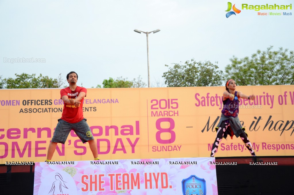 International Women's Day 2015 - Run-Cycle-Walk at People's Plaza, Hyderabad