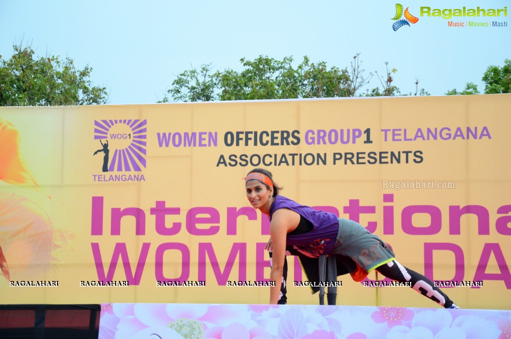 International Women's Day 2015 - Run-Cycle-Walk at People's Plaza, Hyderabad