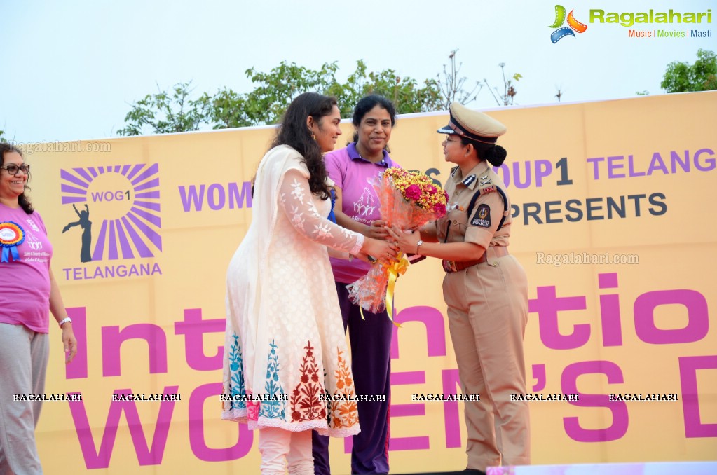 International Women's Day 2015 - Run-Cycle-Walk at People's Plaza, Hyderabad