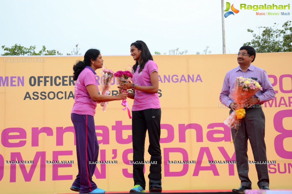 International Women's Day 2015 - Run-Cycle-Walk at People's Plaza, Hyderabad