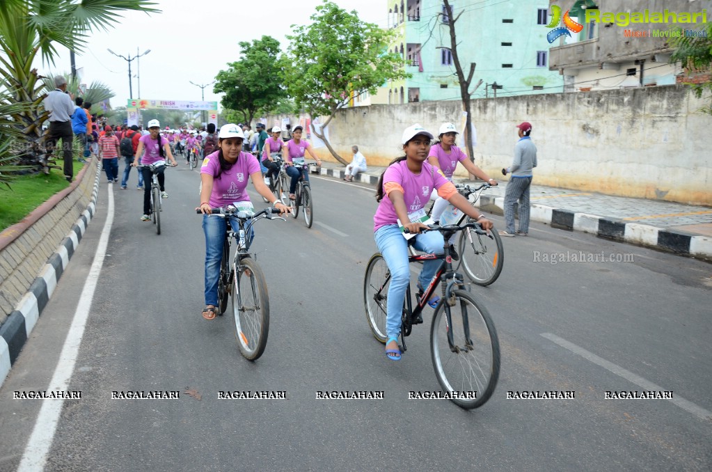 International Women's Day 2015 - Run-Cycle-Walk at People's Plaza, Hyderabad