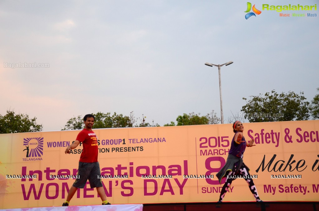 International Women's Day 2015 - Run-Cycle-Walk at People's Plaza, Hyderabad