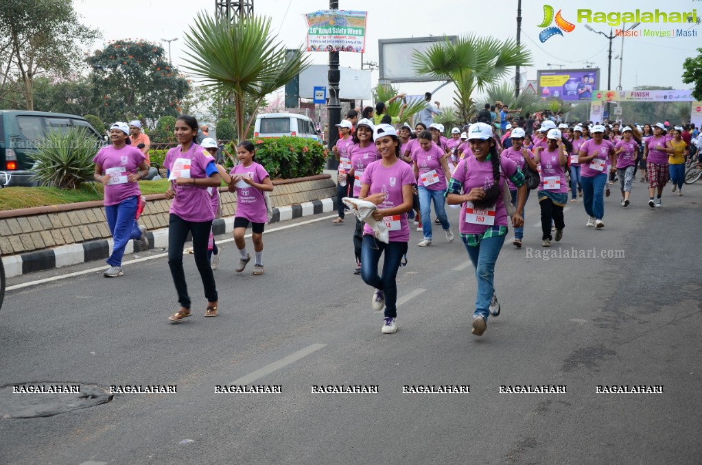 International Women's Day 2015 - Run-Cycle-Walk at People's Plaza, Hyderabad