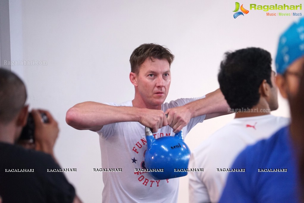 Australian International Cricketer Brett Lee at F45 Training, Film Nagar, Jubilee Hills, Hyderabad