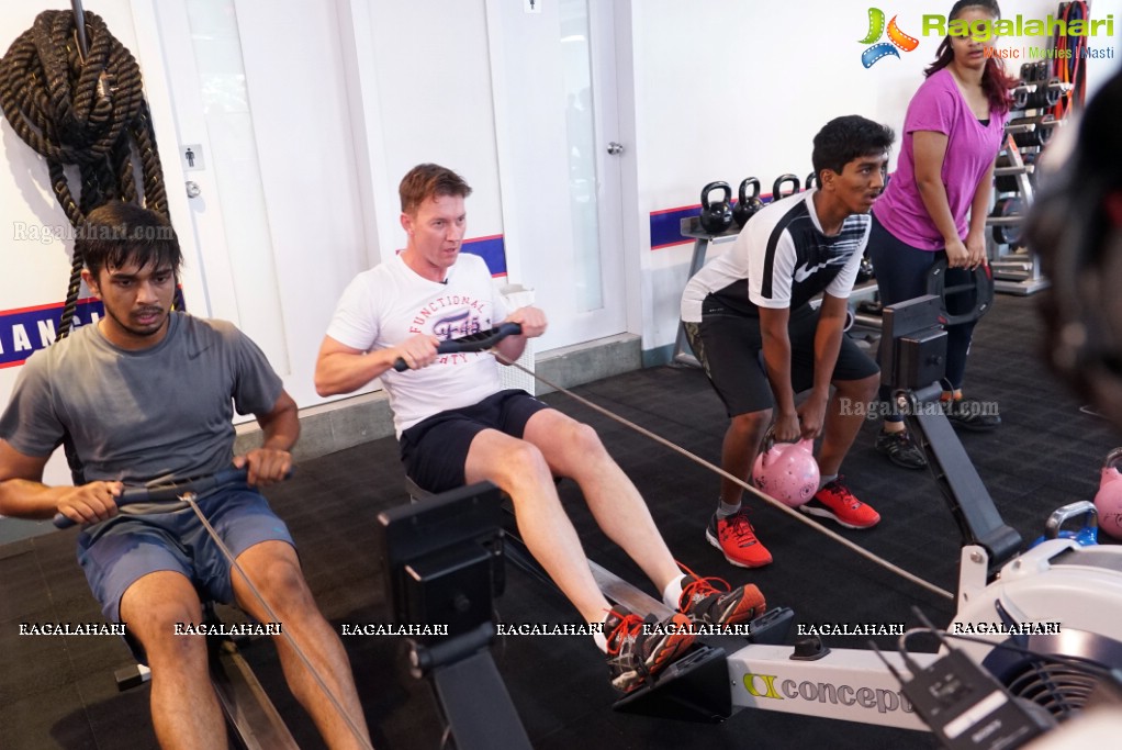 Australian International Cricketer Brett Lee at F45 Training, Film Nagar, Jubilee Hills, Hyderabad