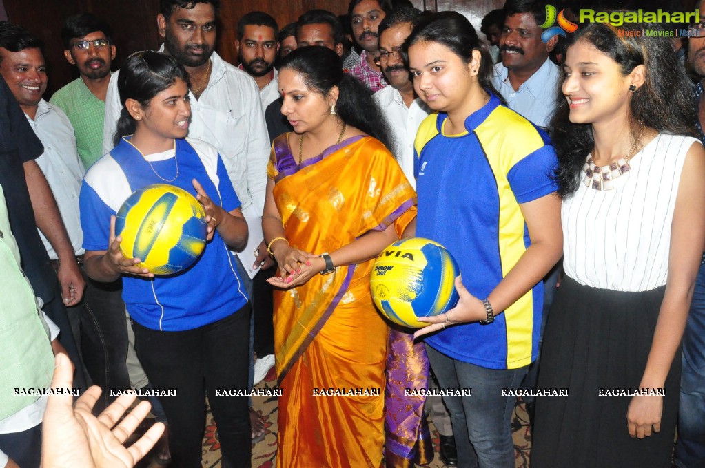 National Throwball Championship 2016 Logo Launch by Kalvakuntla Kavitha