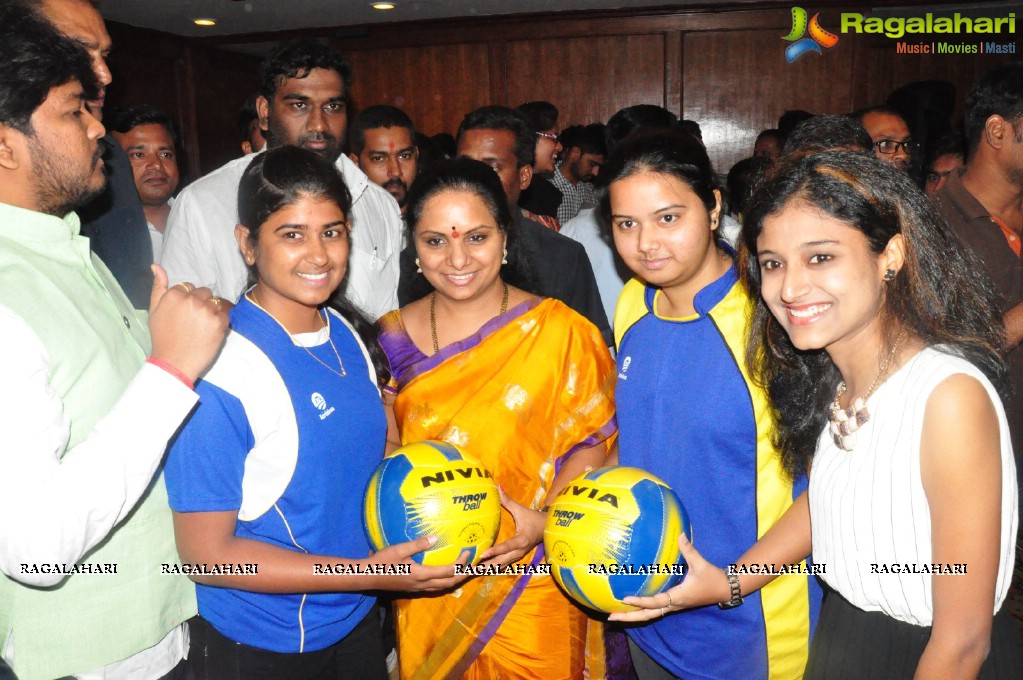 National Throwball Championship 2016 Logo Launch by Kalvakuntla Kavitha