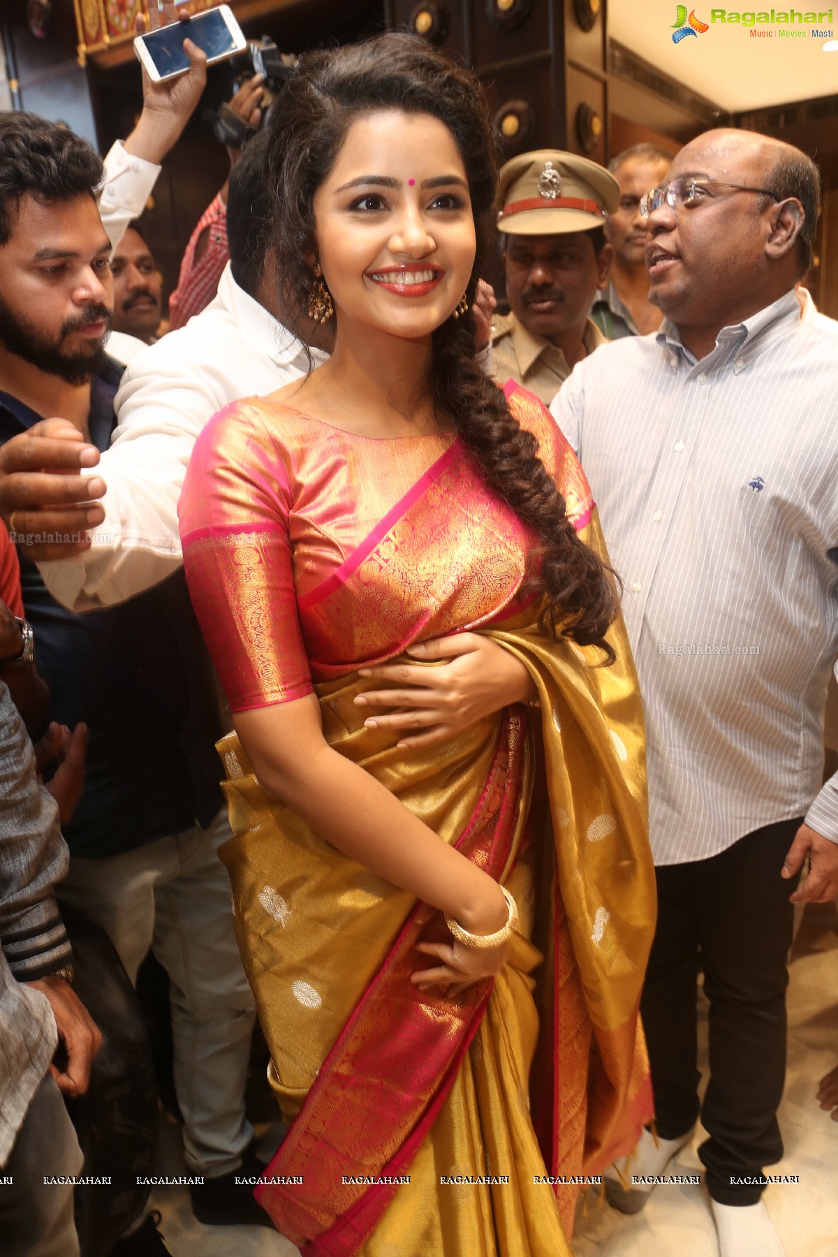 Anupama Parameswaran inaugurates VRK Silks at Ameerpet, Hyderabad