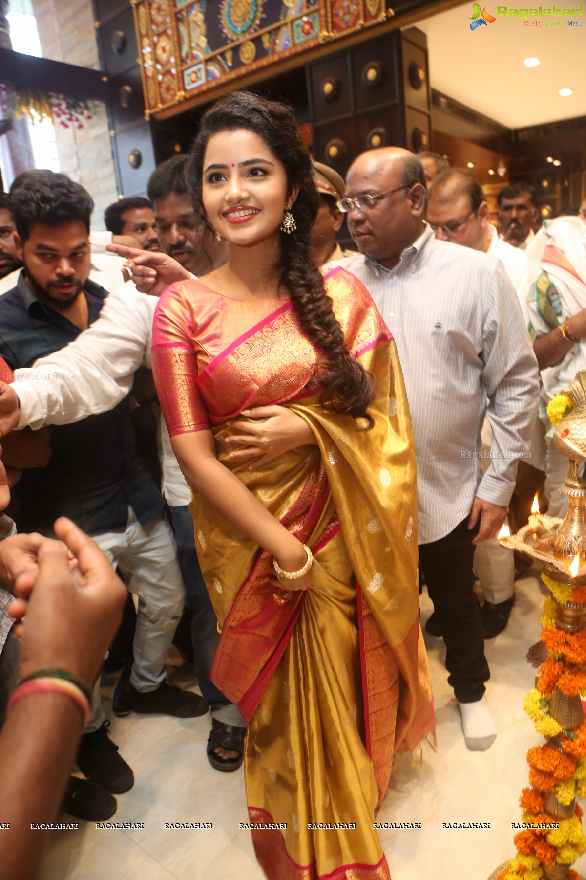 Anupama Parameswaran inaugurates VRK Silks at Ameerpet, Hyderabad