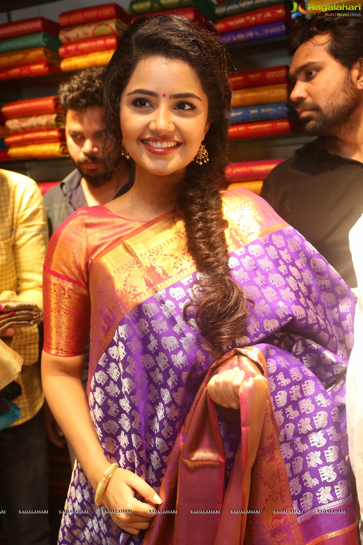 Anupama Parameswaran inaugurates VRK Silks at Ameerpet, Hyderabad