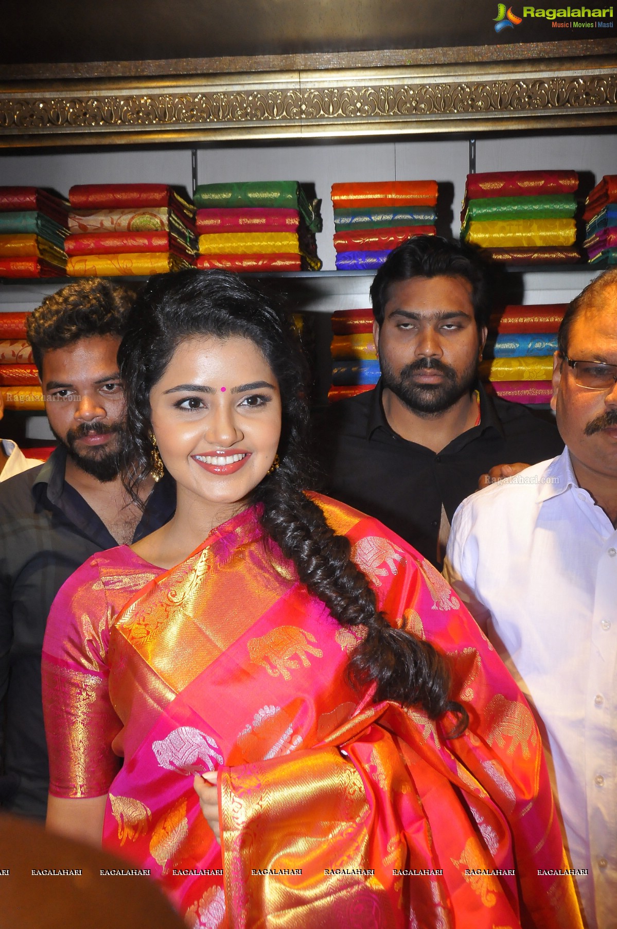 Anupama Parameswaran inaugurates VRK Silks at Ameerpet, Hyderabad