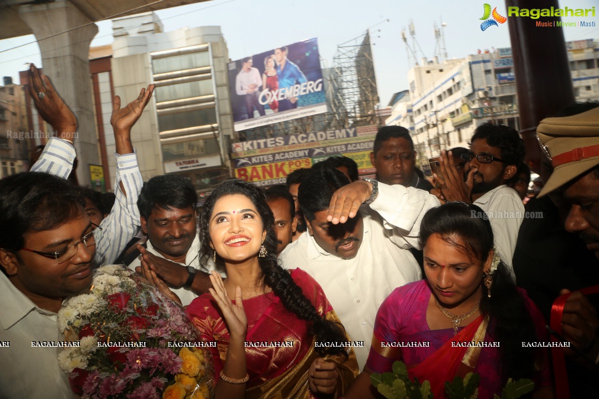 Anupama Parameswaran inaugurates VRK Silks at Ameerpet, Hyderabad