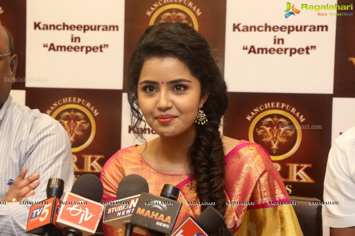 Anupama Parameswaran inaugurates VRK Silks at Ameerpet, Hyderabad