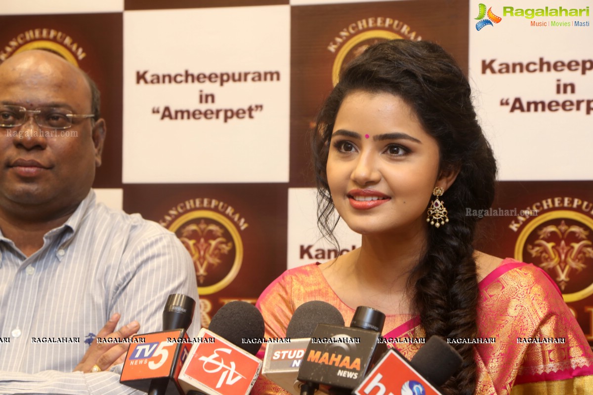 Anupama Parameswaran inaugurates VRK Silks at Ameerpet, Hyderabad