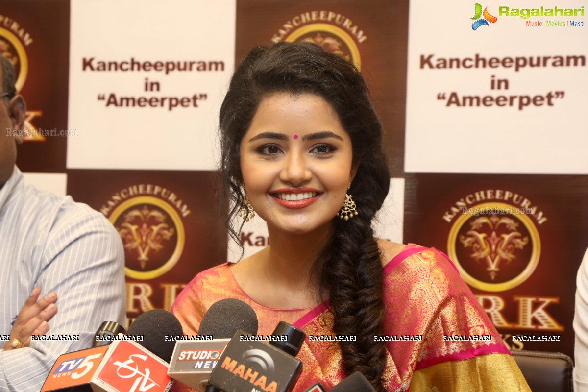 Anupama Parameswaran inaugurates VRK Silks at Ameerpet, Hyderabad