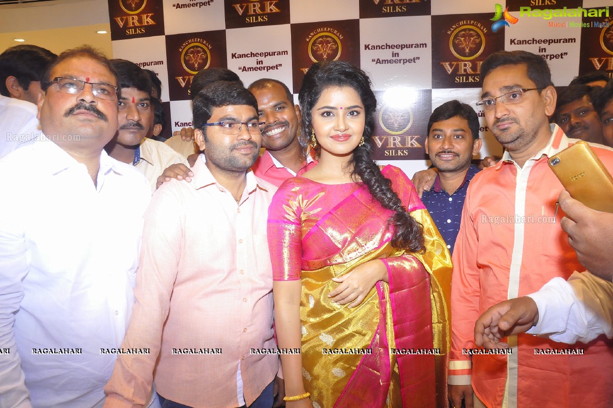 Anupama Parameswaran inaugurates VRK Silks at Ameerpet, Hyderabad