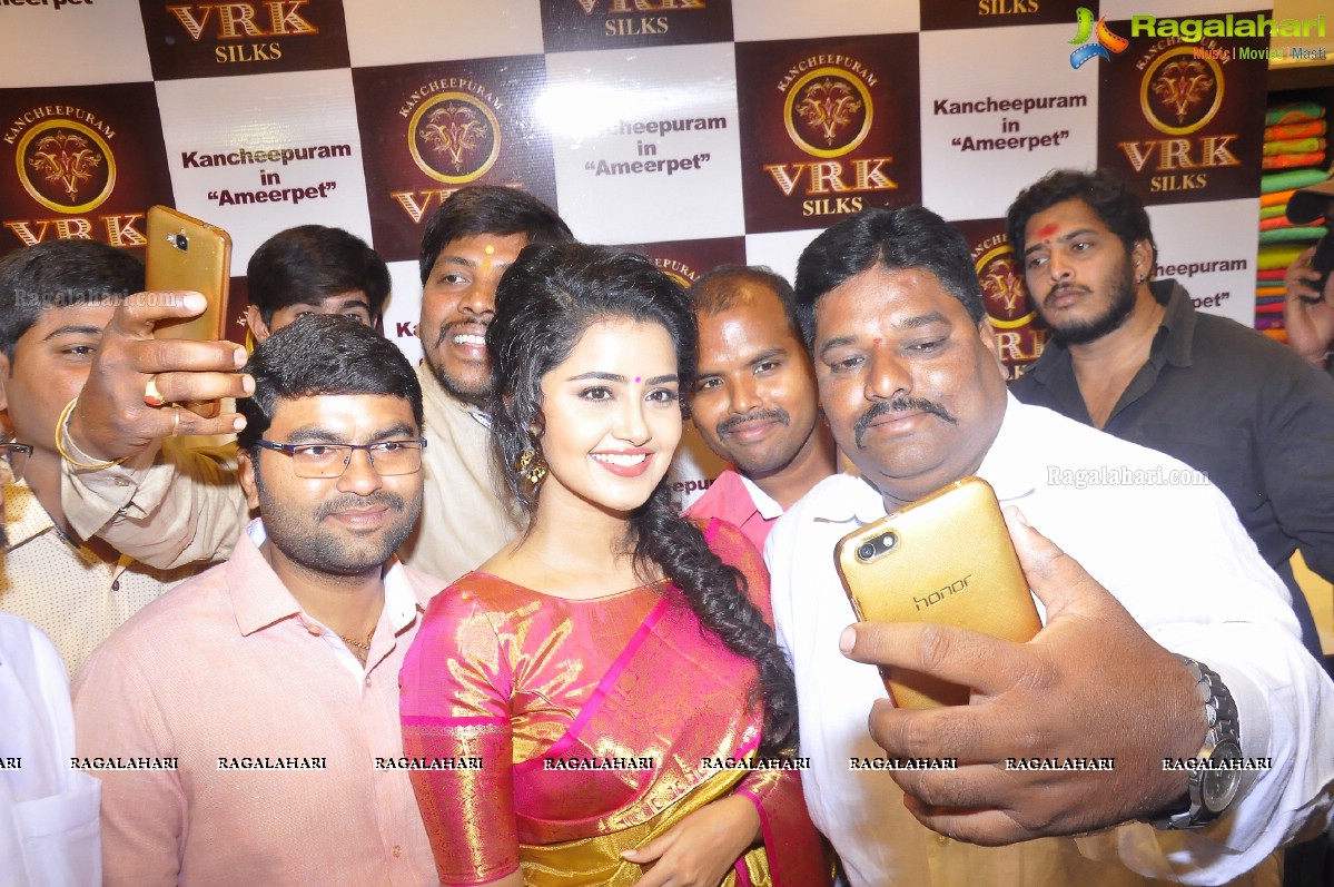 Anupama Parameswaran inaugurates VRK Silks at Ameerpet, Hyderabad