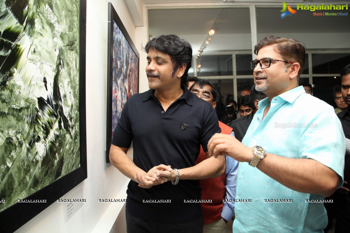 Akkineni Nagarjuna inaugurates Colossal Abstracts by Bharat Thakur at Gallery Space, Banjara Hills, Hyderabad