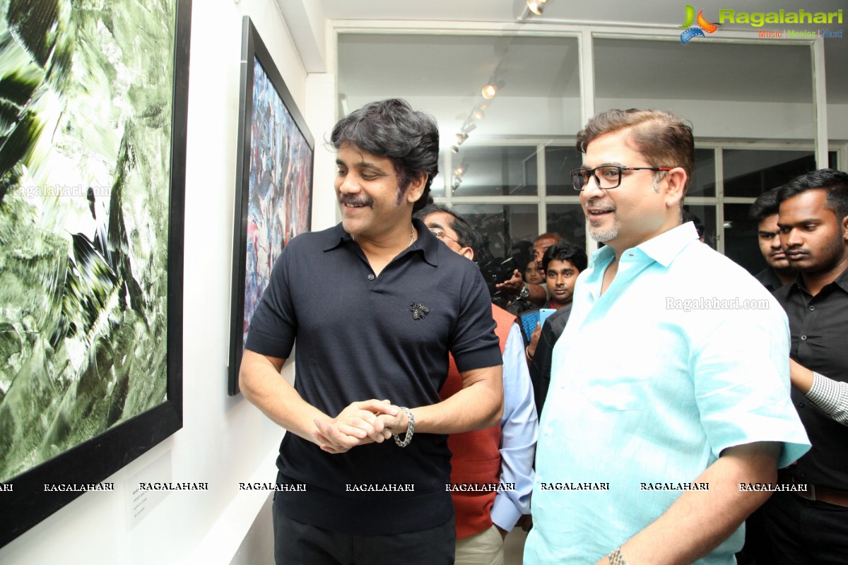 Akkineni Nagarjuna inaugurates Colossal Abstracts by Bharat Thakur at Gallery Space, Banjara Hills, Hyderabad