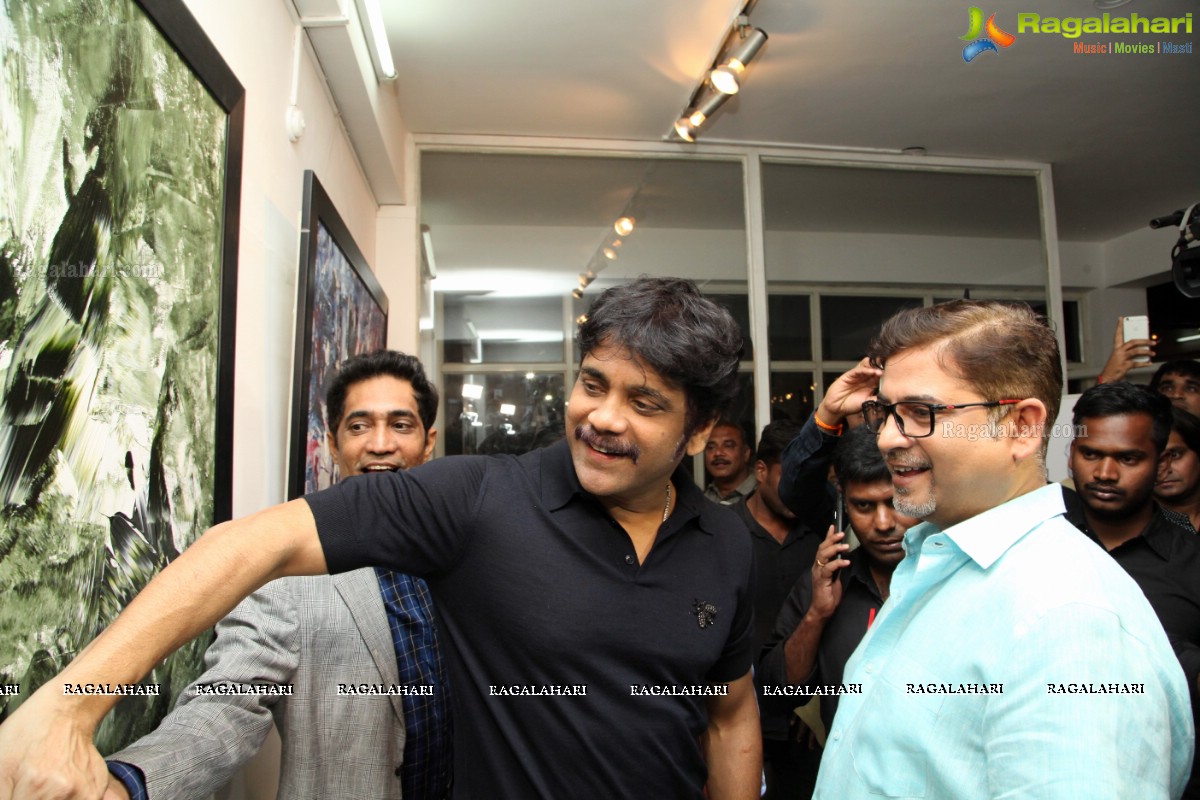 Akkineni Nagarjuna inaugurates Colossal Abstracts by Bharat Thakur at Gallery Space, Banjara Hills, Hyderabad