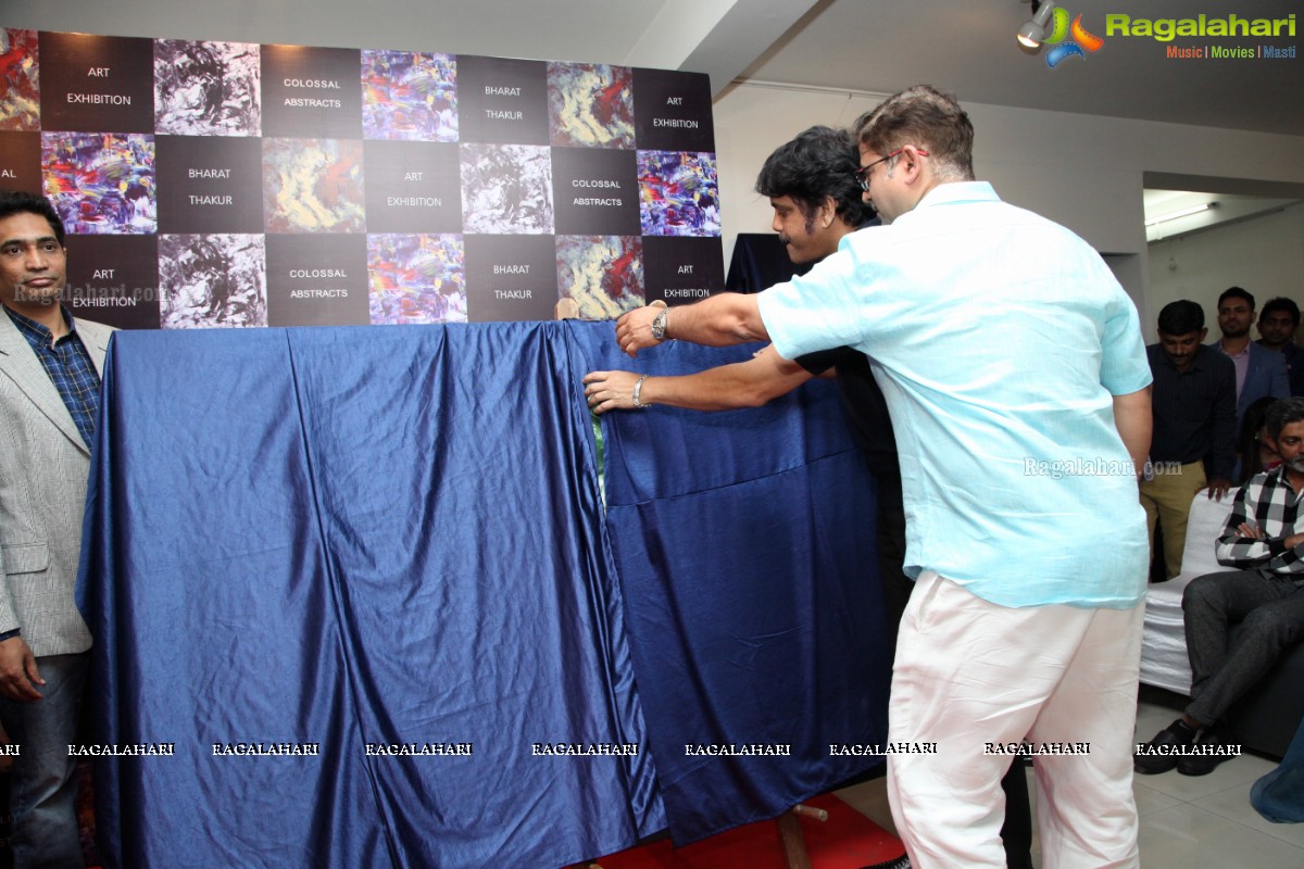 Akkineni Nagarjuna inaugurates Colossal Abstracts by Bharat Thakur at Gallery Space, Banjara Hills, Hyderabad