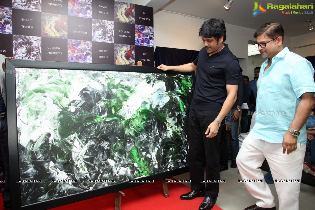 Akkineni Nagarjuna inaugurates Colossal Abstracts by Bharat Thakur at Gallery Space, Banjara Hills, Hyderabad