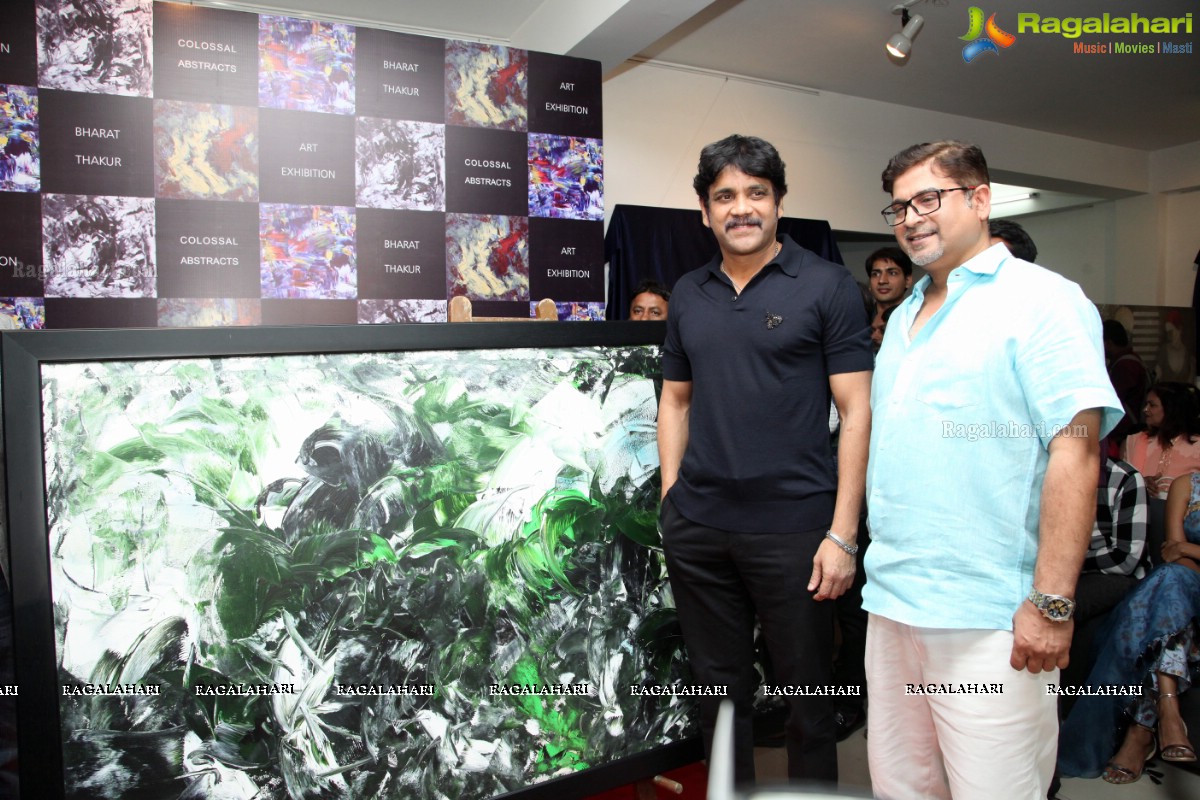 Akkineni Nagarjuna inaugurates Colossal Abstracts by Bharat Thakur at Gallery Space, Banjara Hills, Hyderabad