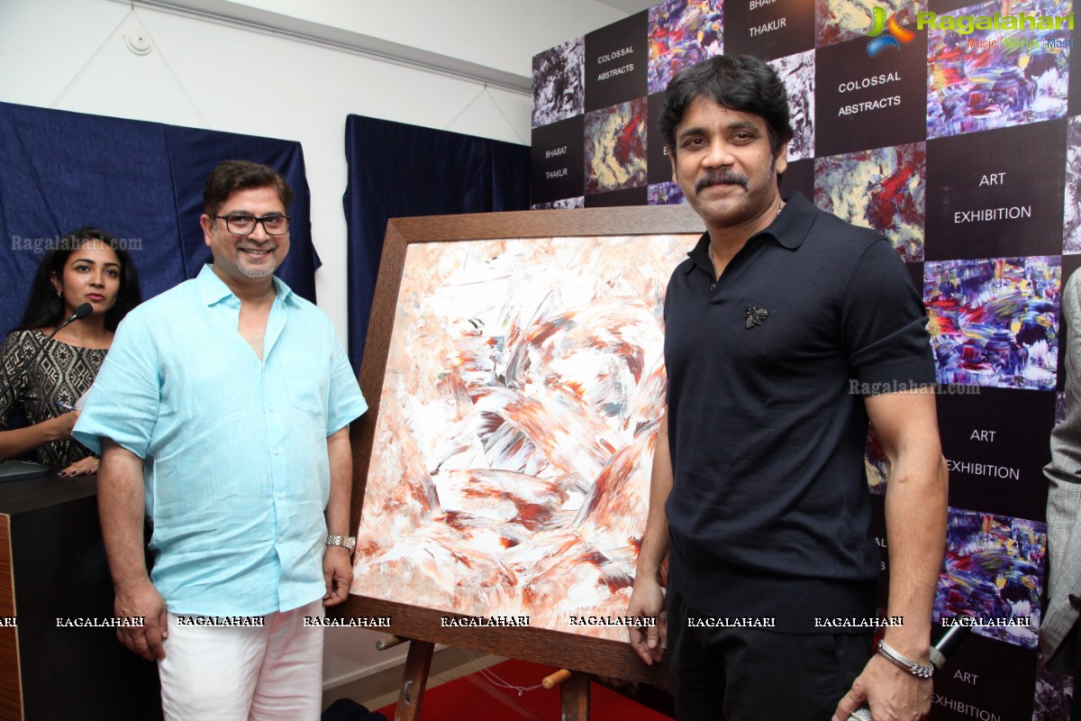 Akkineni Nagarjuna inaugurates Colossal Abstracts by Bharat Thakur at Gallery Space, Banjara Hills, Hyderabad