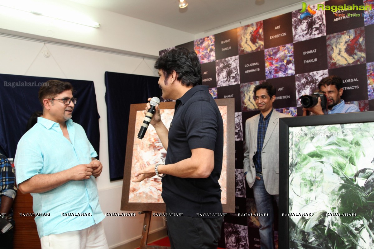 Akkineni Nagarjuna inaugurates Colossal Abstracts by Bharat Thakur at Gallery Space, Banjara Hills, Hyderabad