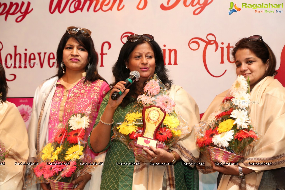 Manepally Jewellers Felicitation of Women Achievers of Twin Cities on International Women's Day at Marigold