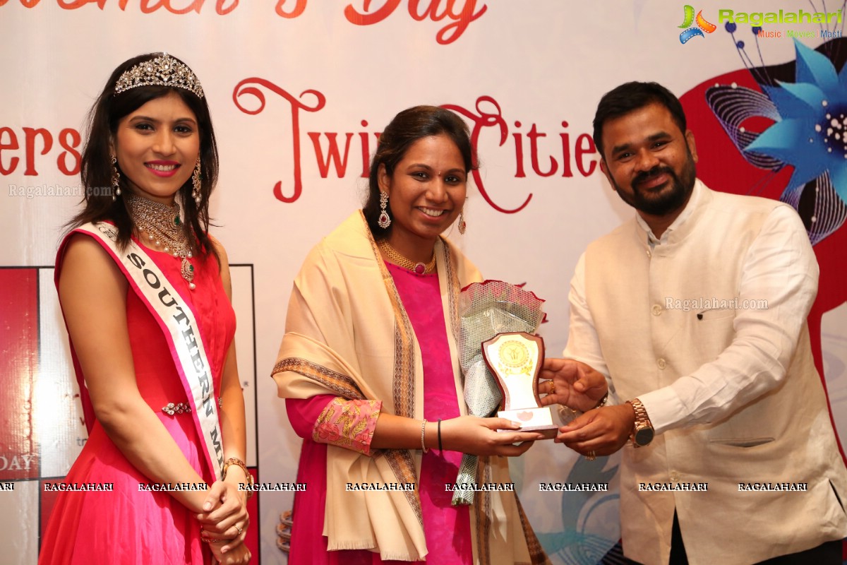 Manepally Jewellers Felicitation of Women Achievers of Twin Cities on International Women's Day at Marigold