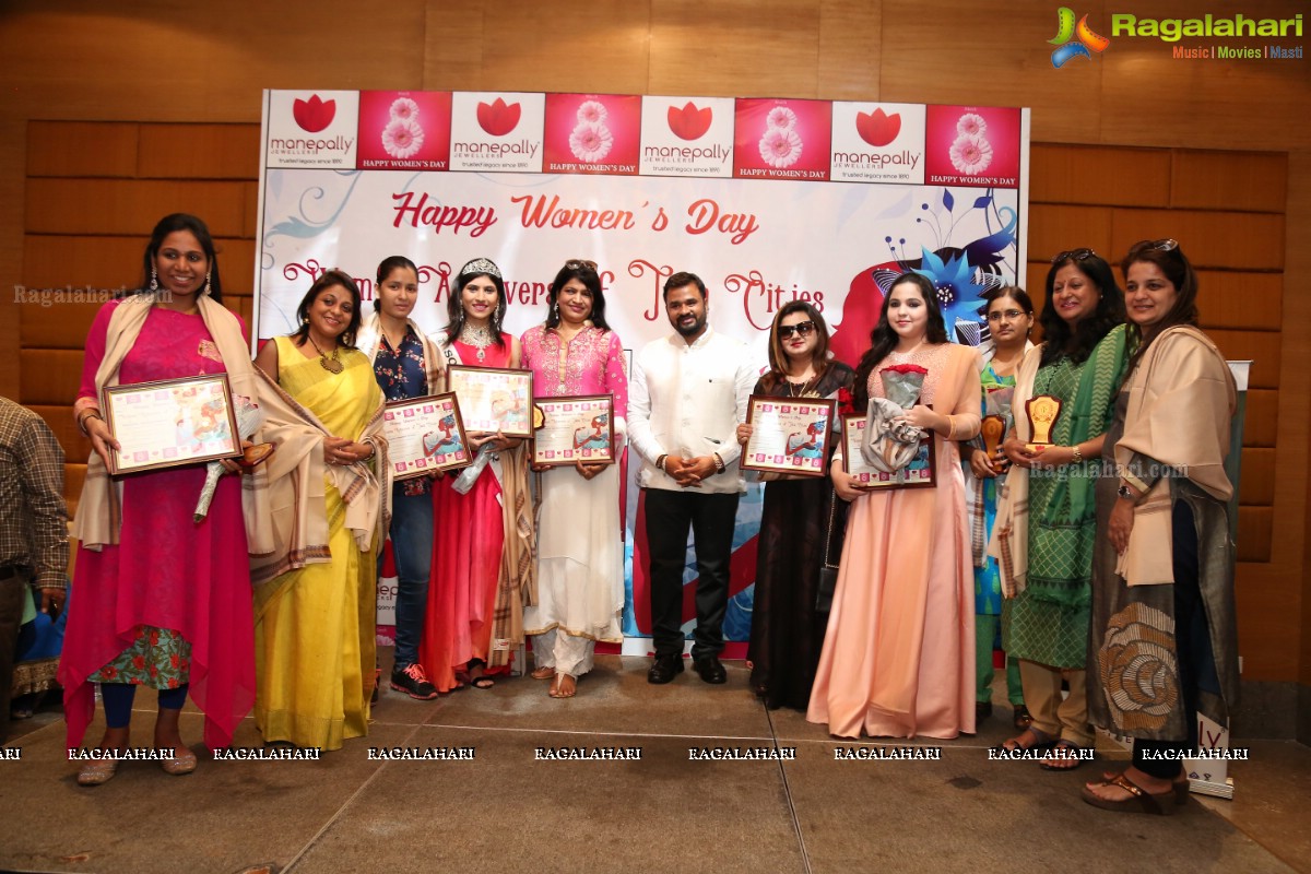 Manepally Jewellers Felicitation of Women Achievers of Twin Cities on International Women's Day at Marigold