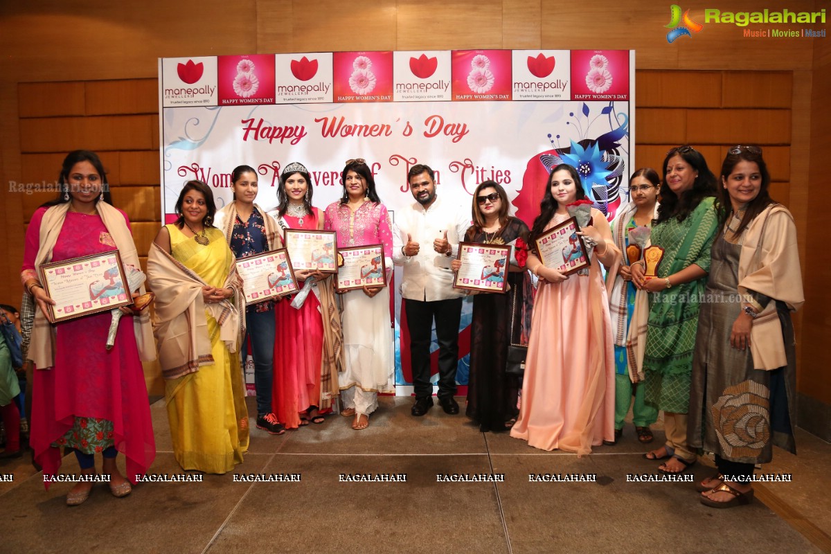 Manepally Jewellers Felicitation of Women Achievers of Twin Cities on International Women's Day at Marigold