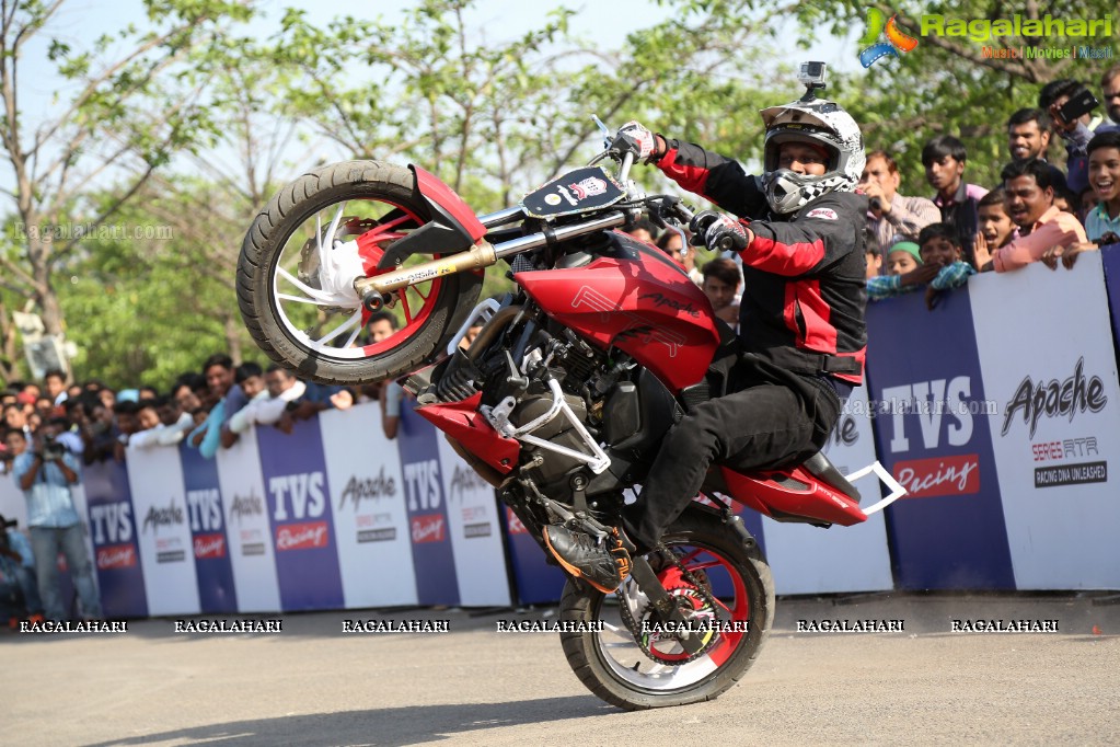 TVS Apache Pro Performance Stunt Show at People's Plaza, Hyderabad