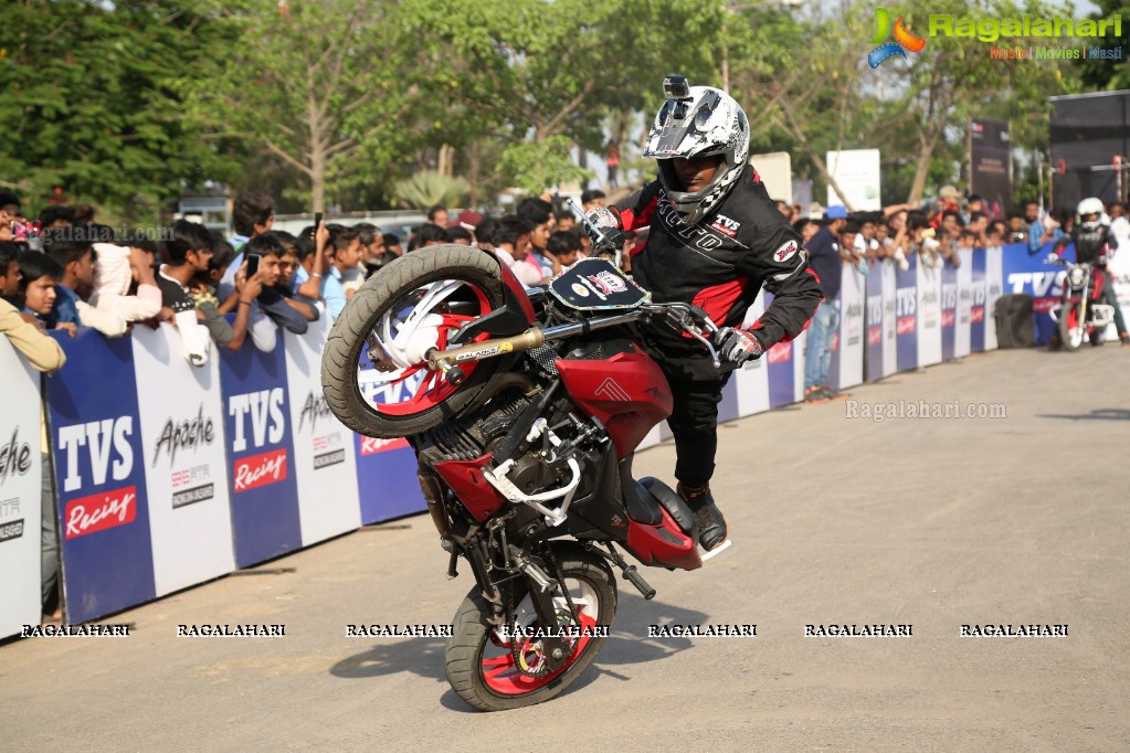 TVS Apache Pro Performance Stunt Show at People's Plaza, Hyderabad