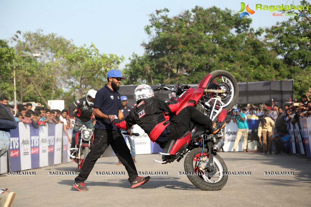 TVS Apache Pro Performance Stunt Show at People's Plaza, Hyderabad