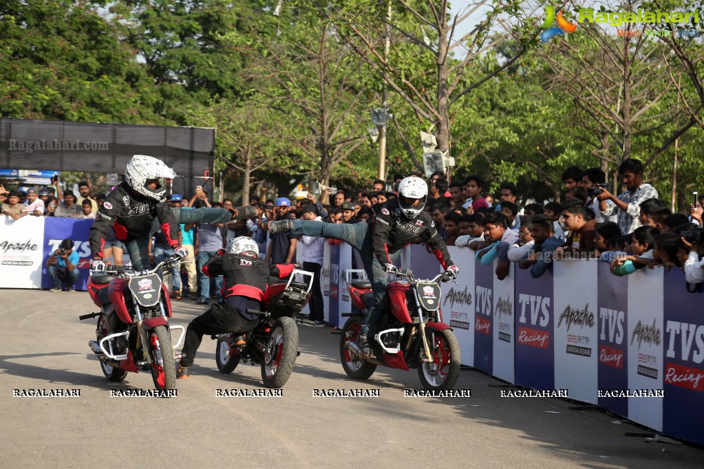 TVS Apache Pro Performance Stunt Show at People's Plaza, Hyderabad