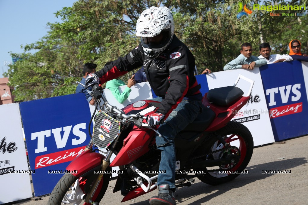 TVS Apache Pro Performance Stunt Show at People's Plaza, Hyderabad